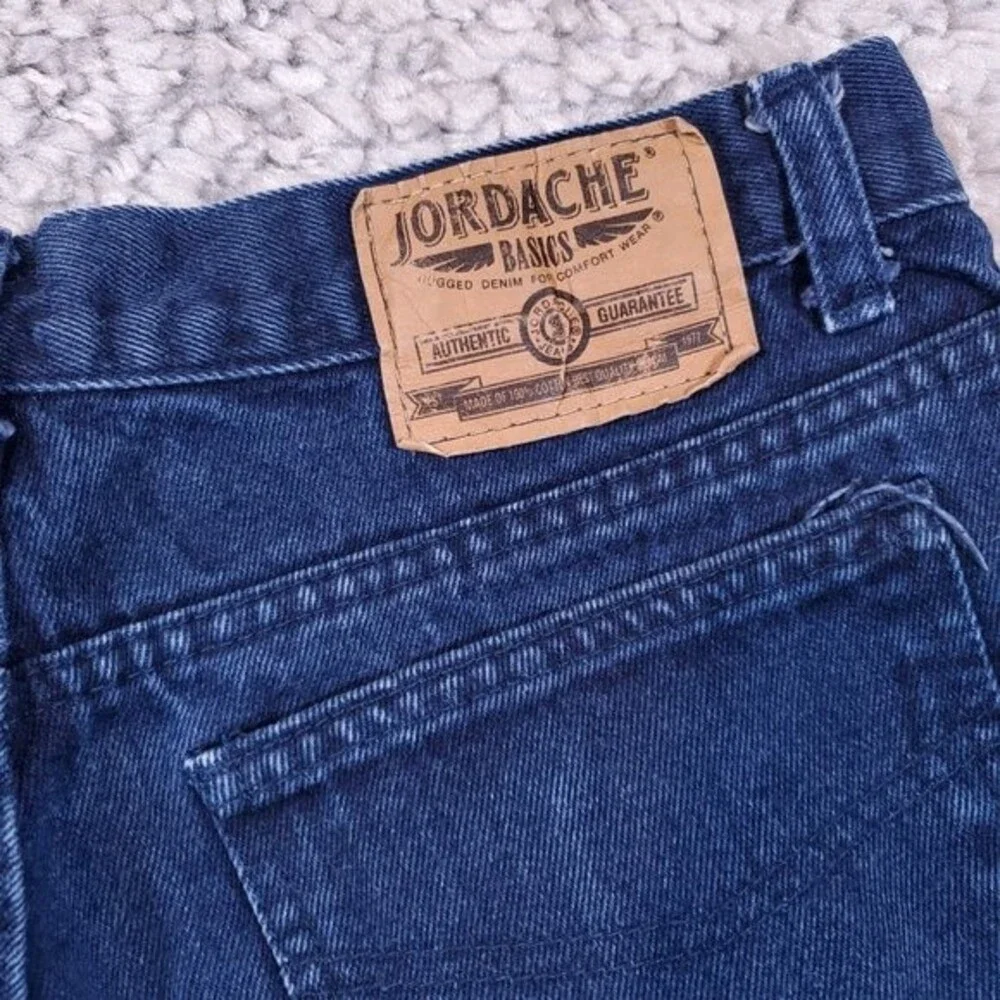 Vintage Size 32 Jordache High Rise Mom Jean Shorts Dark Wash Baggy Relaxed